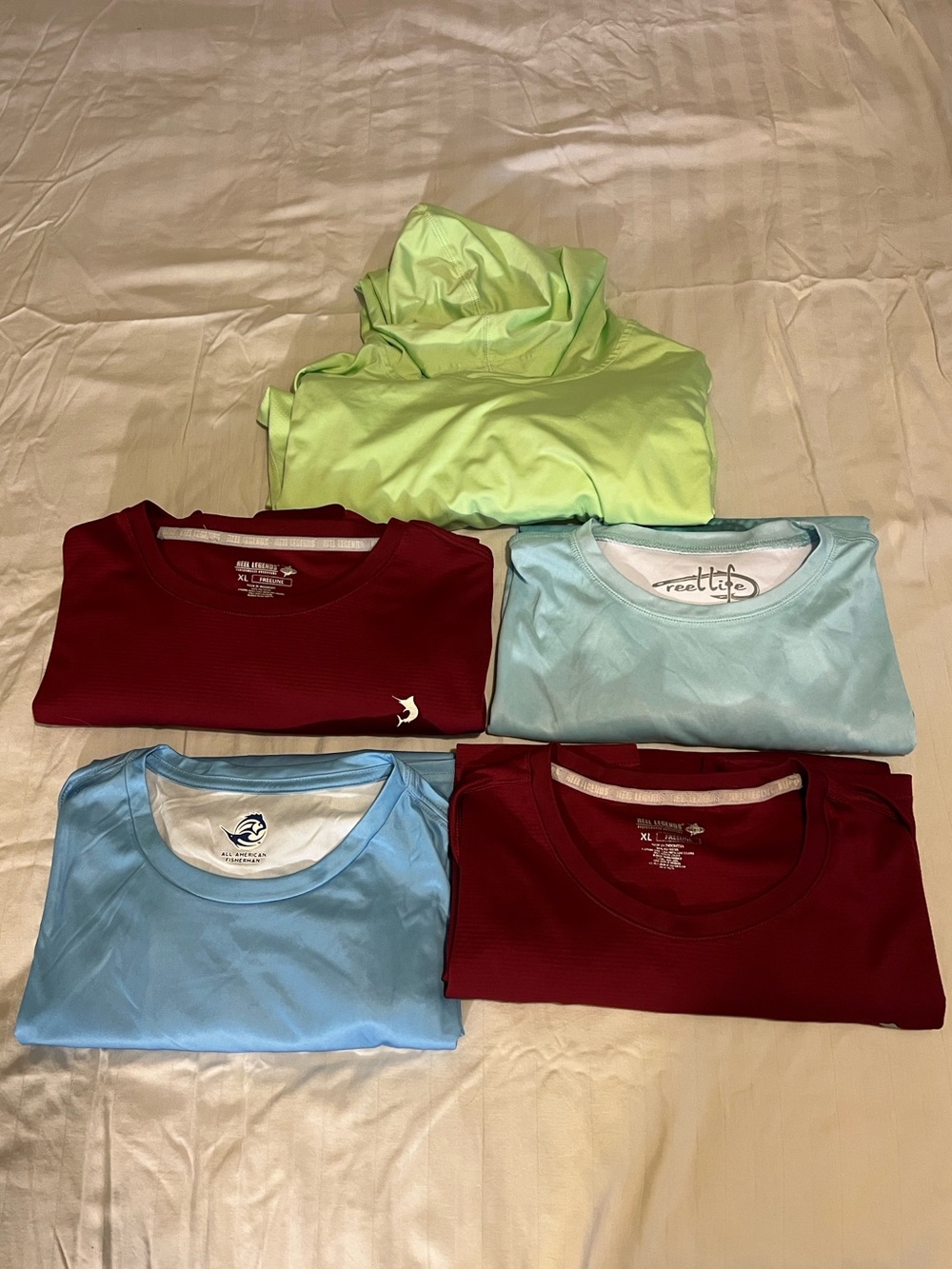 Men's Fishing Performance Shirt Lot Short sleeve long sleeve with hood
